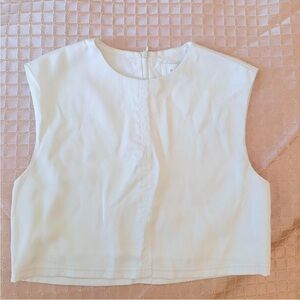 DISSH Cream Sleeveless Micro Crop Top